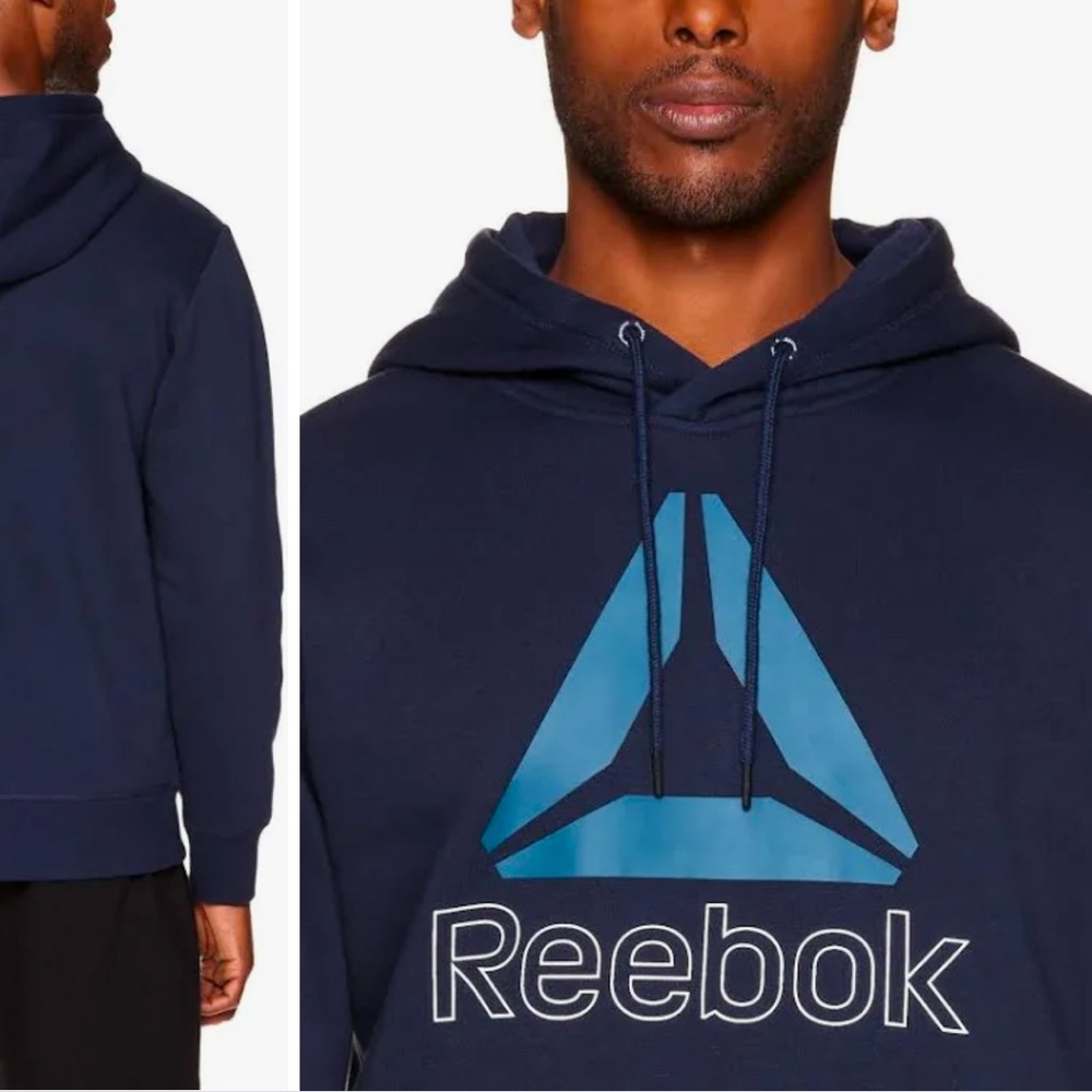 Reebok Delta Hoodie. Fleece. Sweatshirt hoodie in navy blue. Size small.